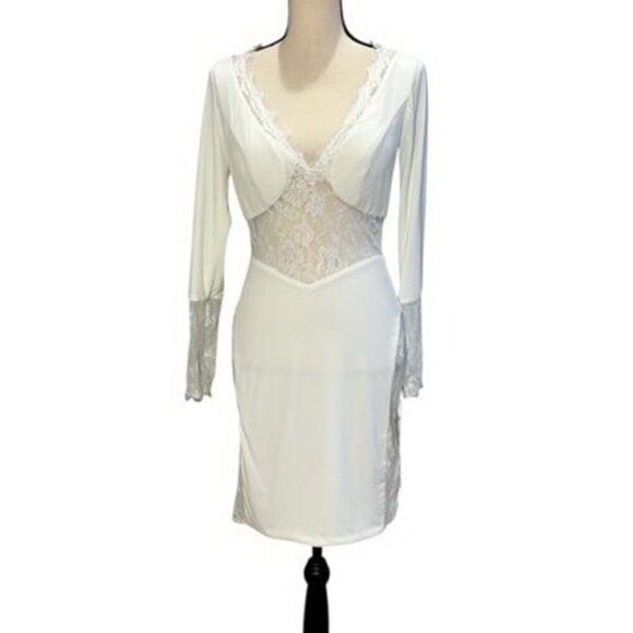 JVN by Jovani Ivory Lace Jersey Mini Dress - Picture 1 of 3